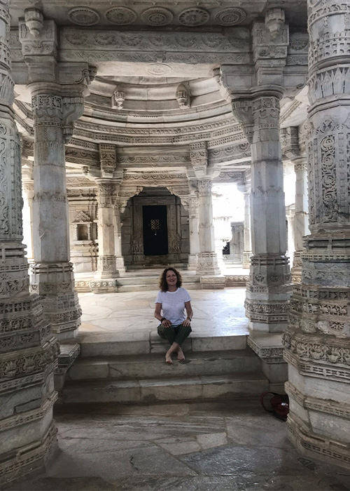 Sheila Aharoni, B.S. Industrial Management ‘79, in India