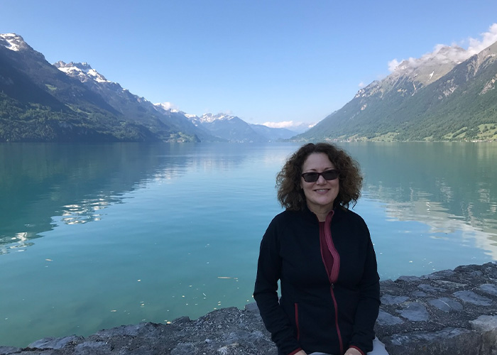 Sheila Aharoni, B.S. Industrial Management ‘79, in Switzerland
