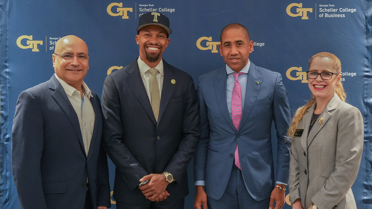 From left: Dean Anuj Mehrotra, City of Atlanta Senior Technology Advisor Donnie Beamer Jr., and GovChat Founder Eldrid Jordaan