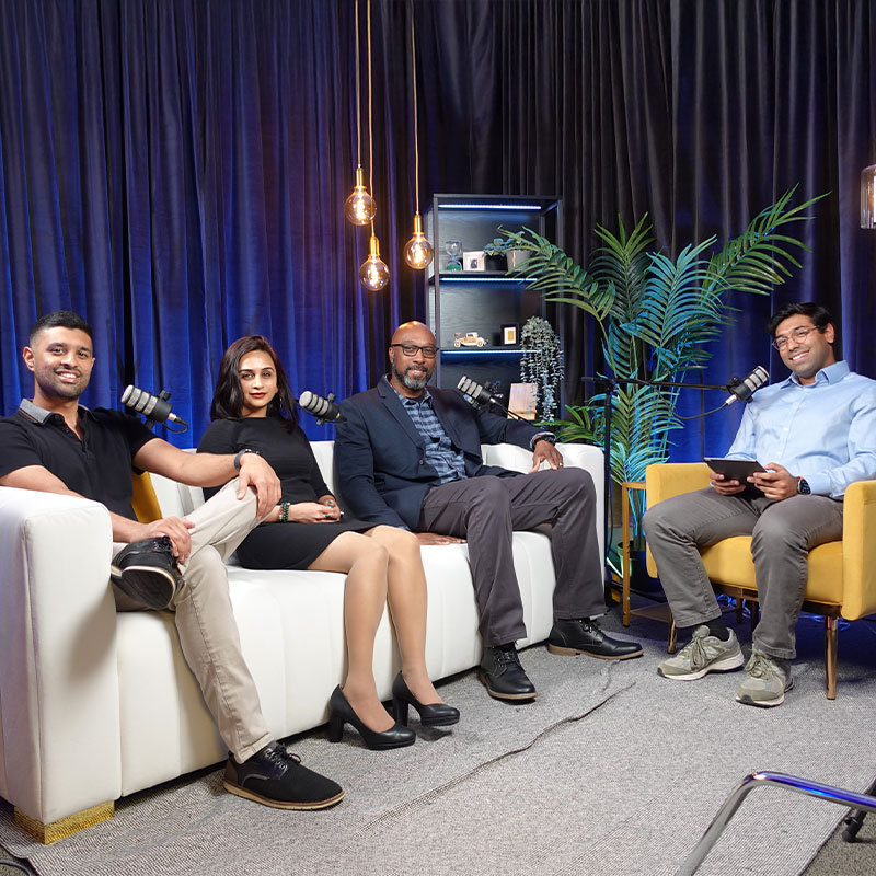 Three Executive MBA students and a podcast host discuss the Executive MBA experience. 