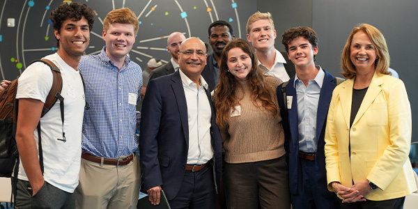 Kim Greene with students at Tech Talks Business