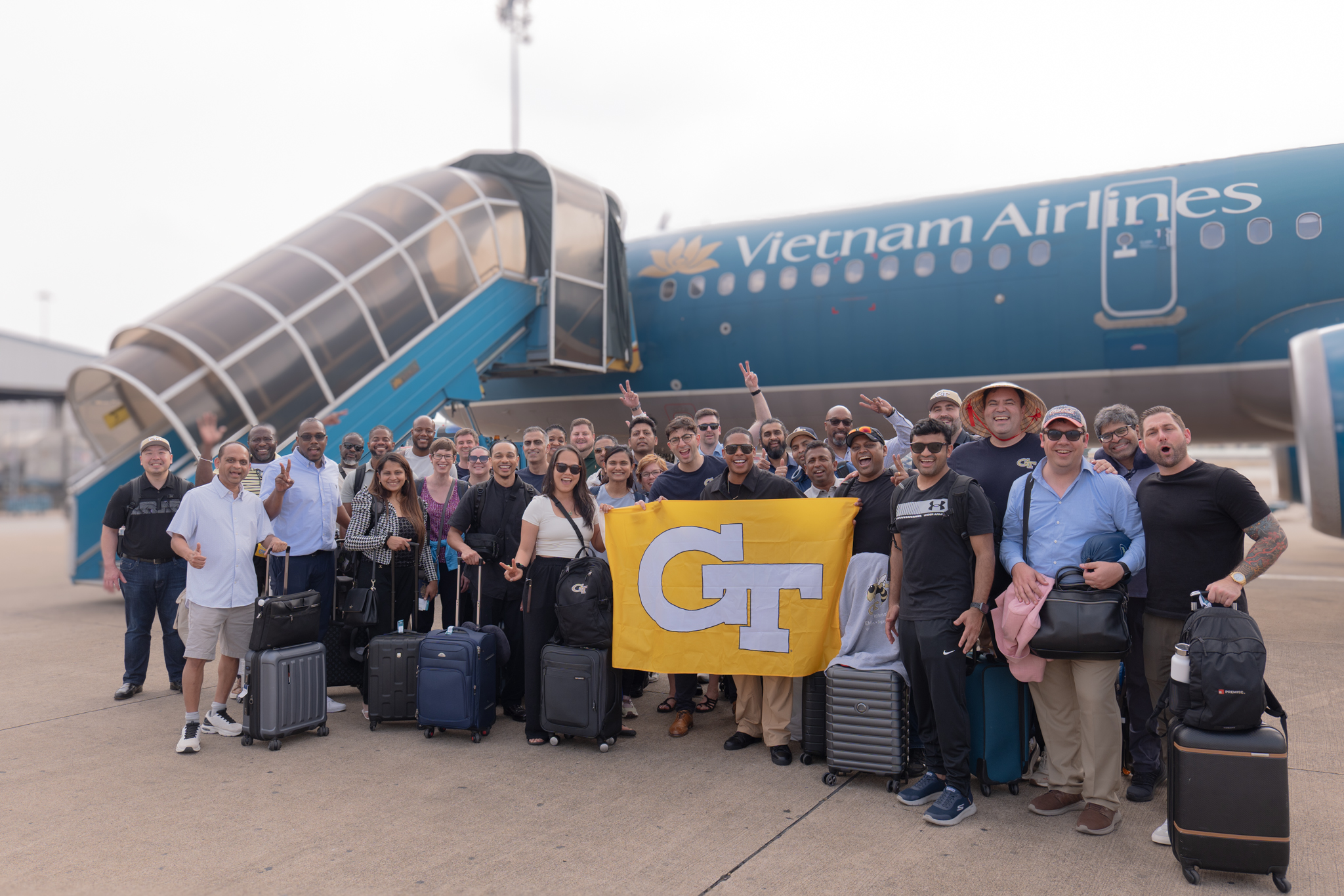 Executive MBA students flying from Vietnam to Singapore