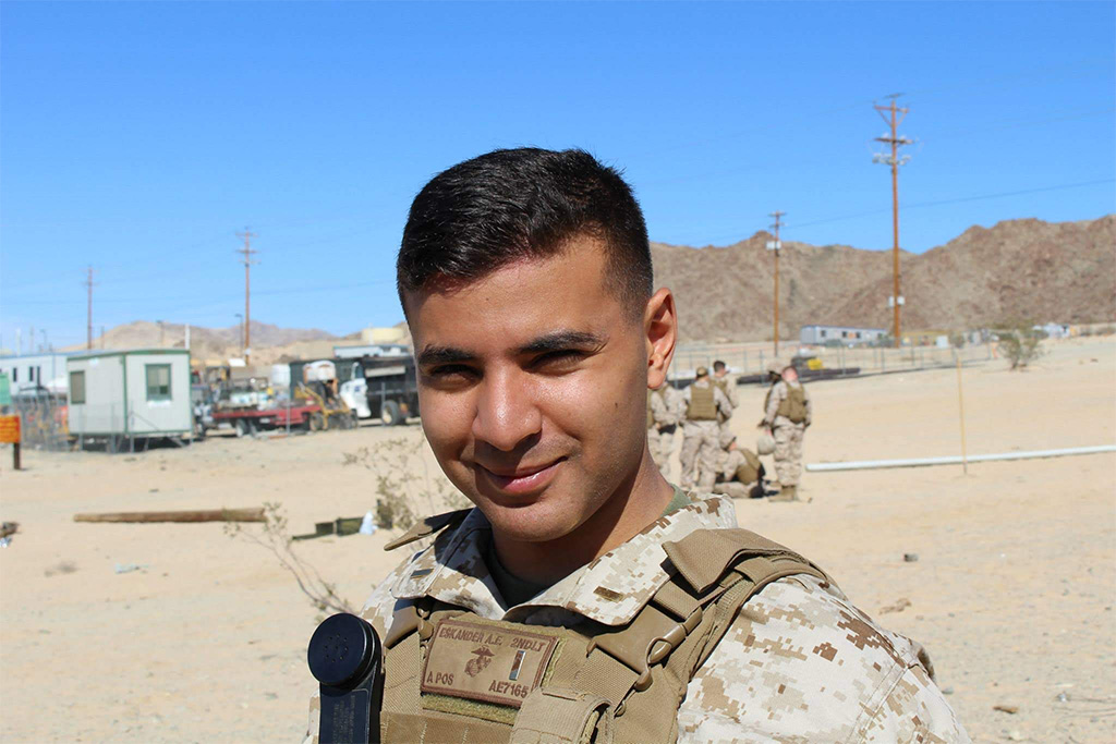 Andrew Eskander serves as a Marine
