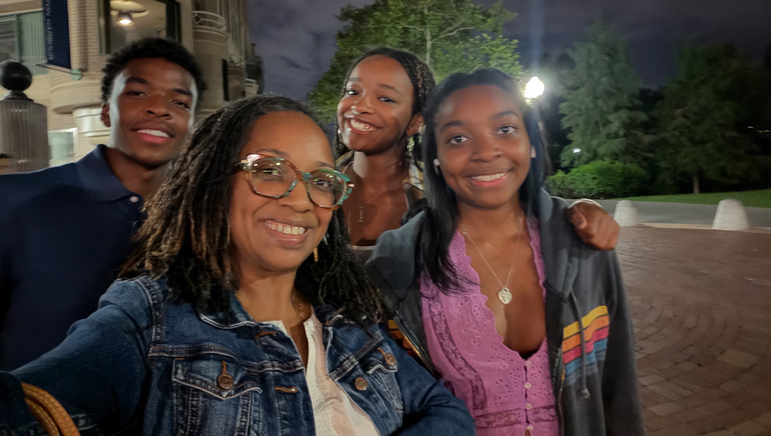 Dr. Brandi Biscoe Kenner with her children, Kaden Kenner, Imani Kenner, and Amina Kenner.