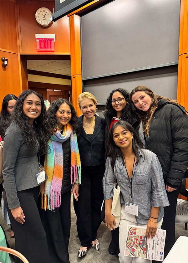 Vedika Singh, second from left, attends the Harvard Women in Business Conference.