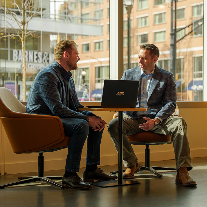 Christian Hyatt and Christian White in the Tech Square Phase 3 building.