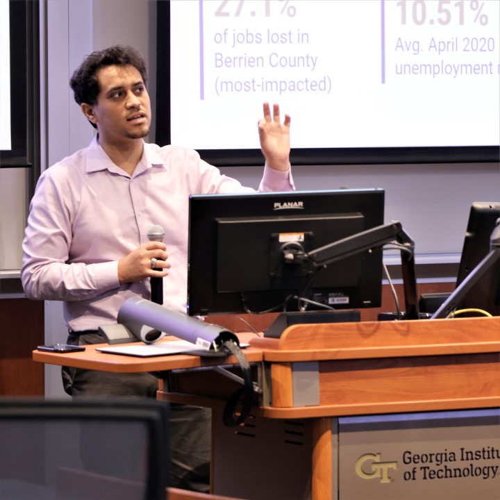 Omar Mikawi and his team examined data related to job losses in Georgia during the pandemic shutdown, creating models that could be used to forecast job losses in future pandemics.