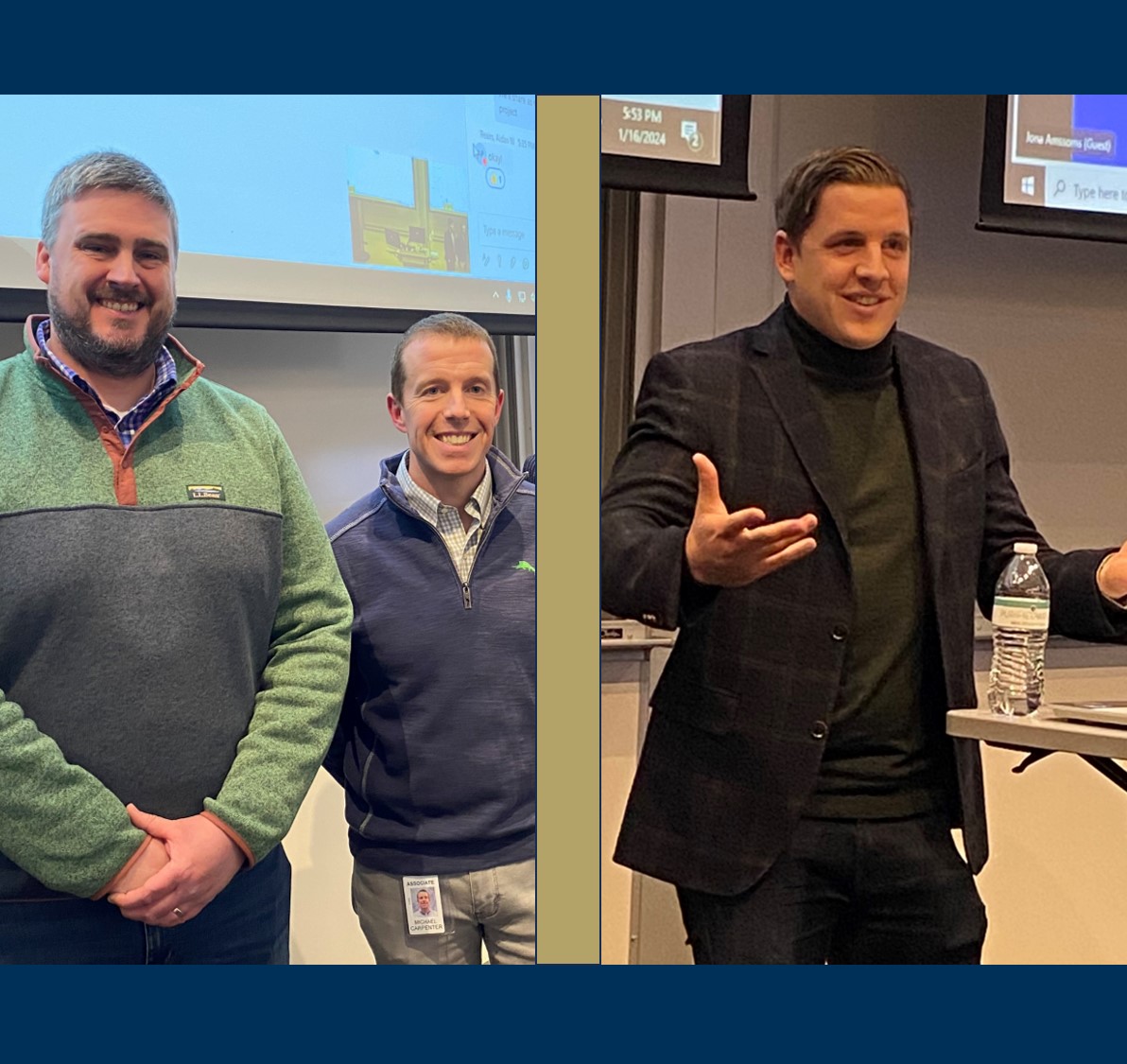 James Dorris and Michael Carpenter from Home Depot and Jona Amssoms from Spark Technologies brought the working world into the classroom as they unveiled an introduction of their semester-long data challenge to business analytics practicum students.  