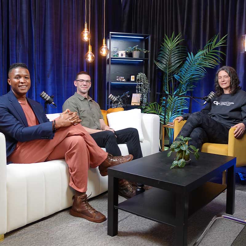 Dori Pap sitting down with John Mulrow and Joe Bozeman to discuss degrowth