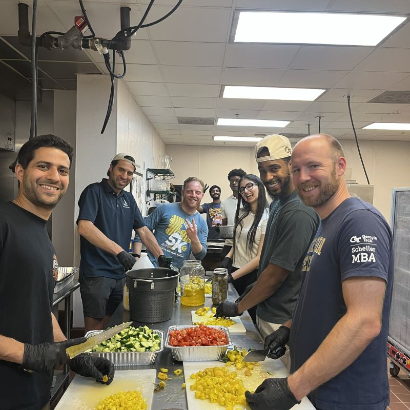 students making meals