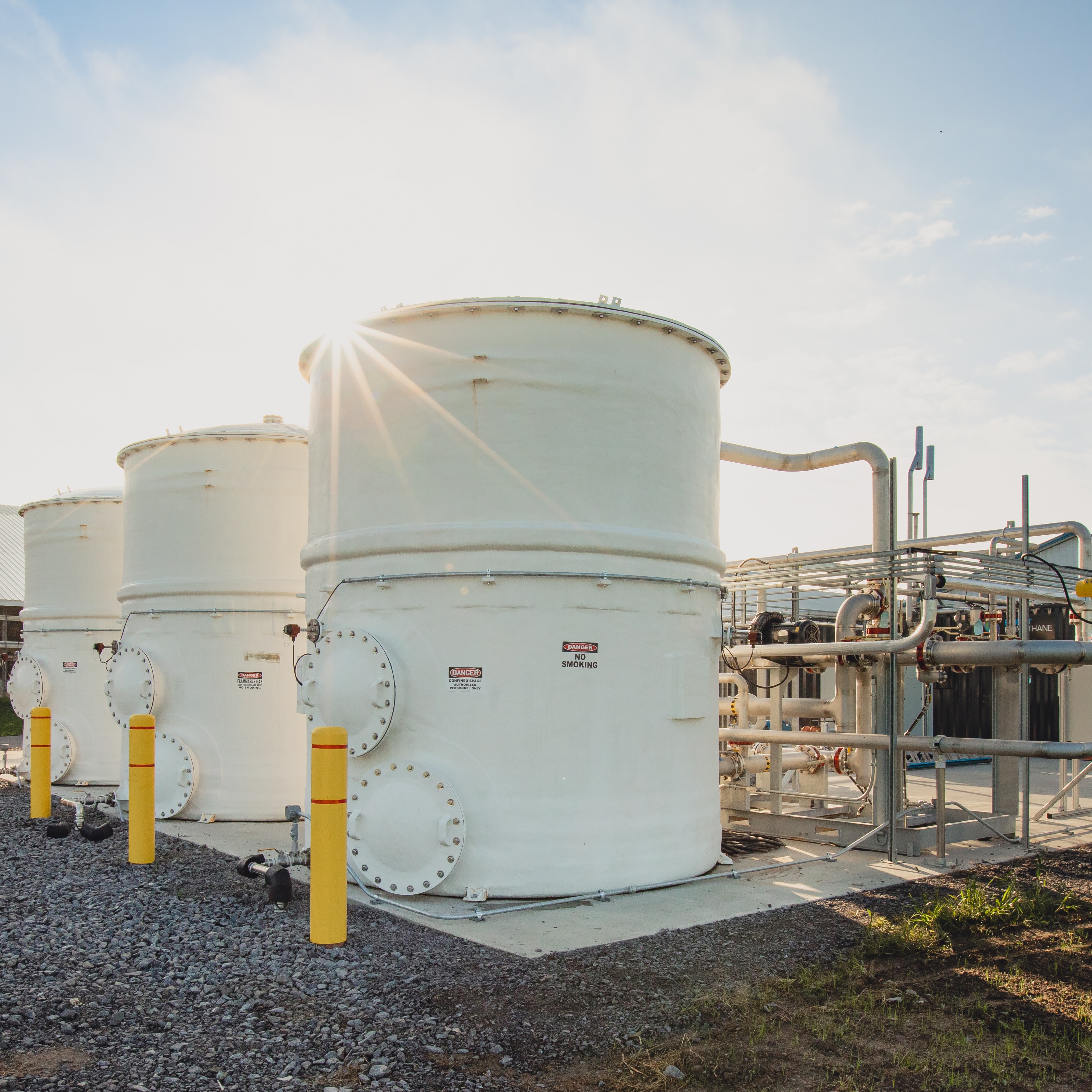 The gas upgraders at Lawnhurst Farms, part of Brightmark’s renewable natural gas project.