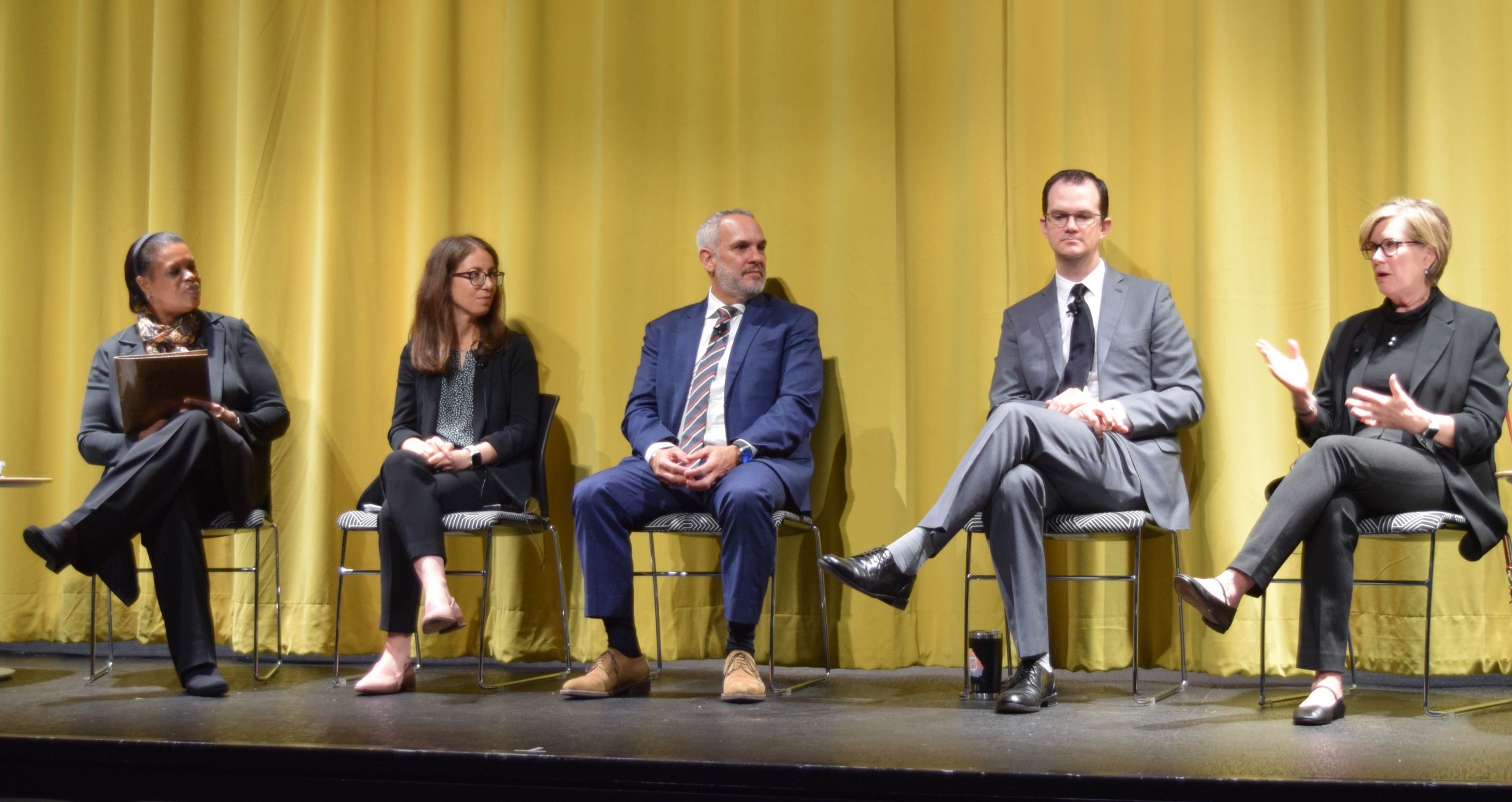 Dean Anuj Mehrotra, Laurel Hurd, Beril Toktay, and Michael Oxman, following the Tech Talks Business event. 