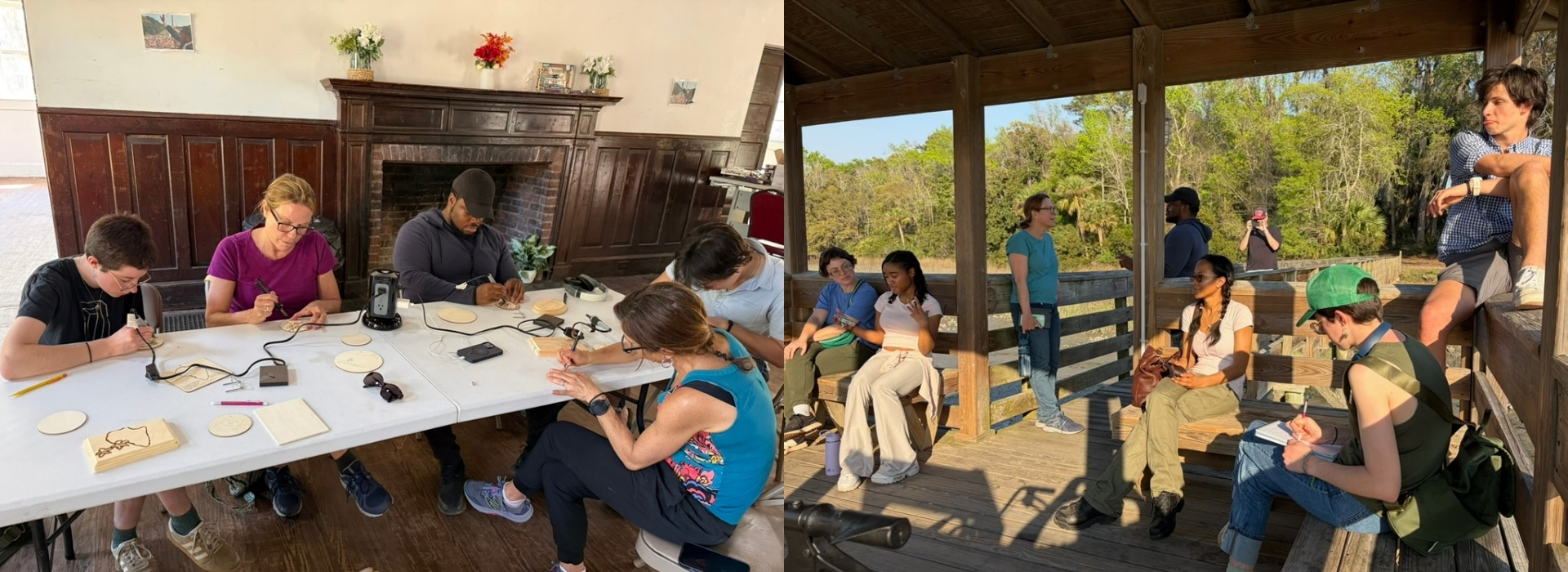 Undergraduate and graduate students all at the same table