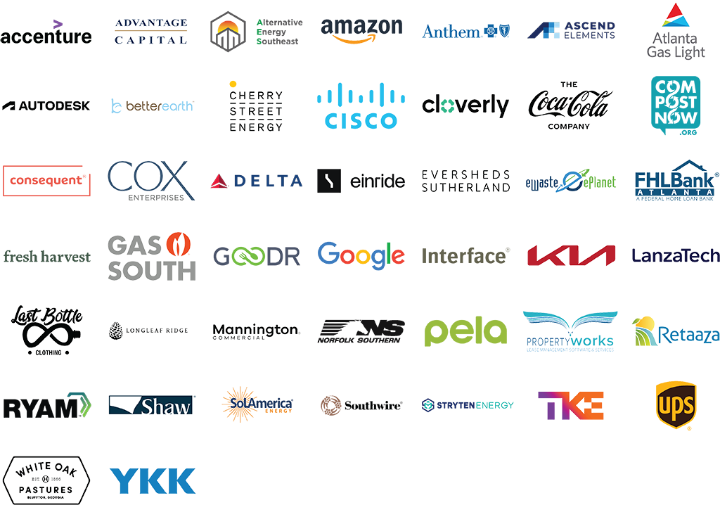 Logos of the members of the Drawdown Georgia Business Compact