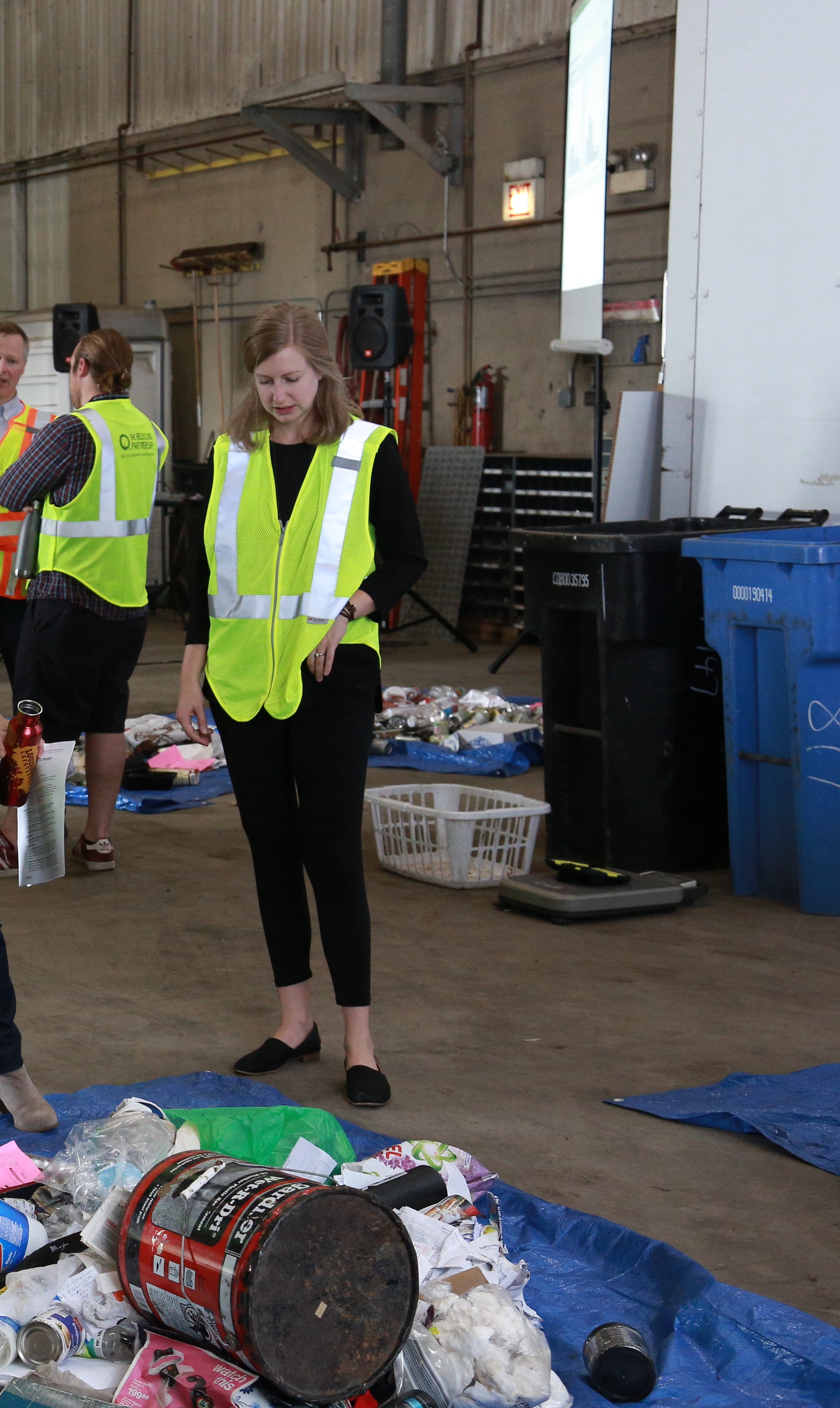 Katherine overseeing a waste and recycling sort