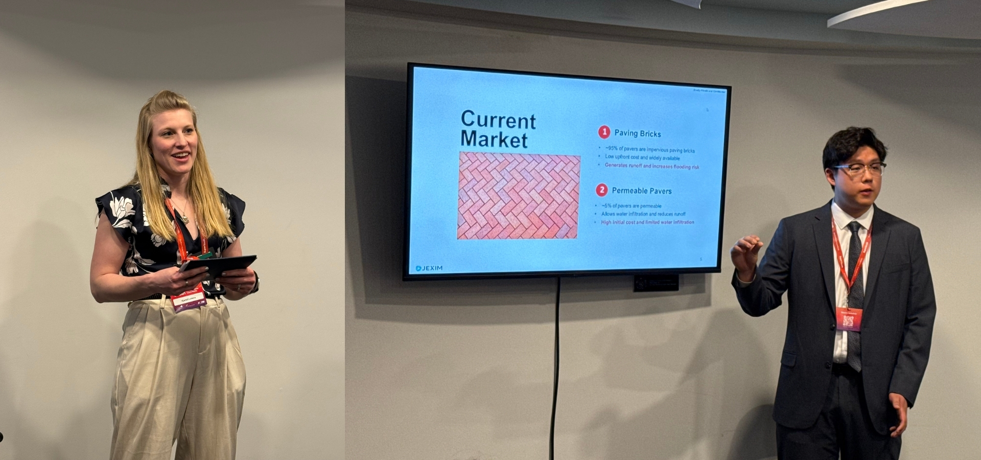 Kjersti Lukens, program manager for SUSTAIN-X, and Joel Lee, founder and CEO of Jexim. 