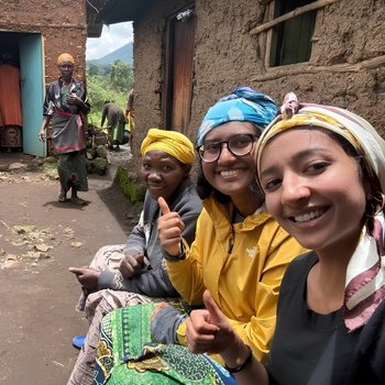 Georgia Tech students visit a community in Rwanda.