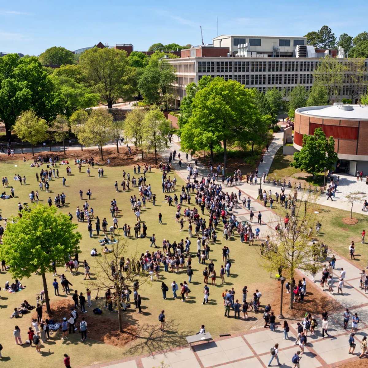 Campus life at Tech Green.