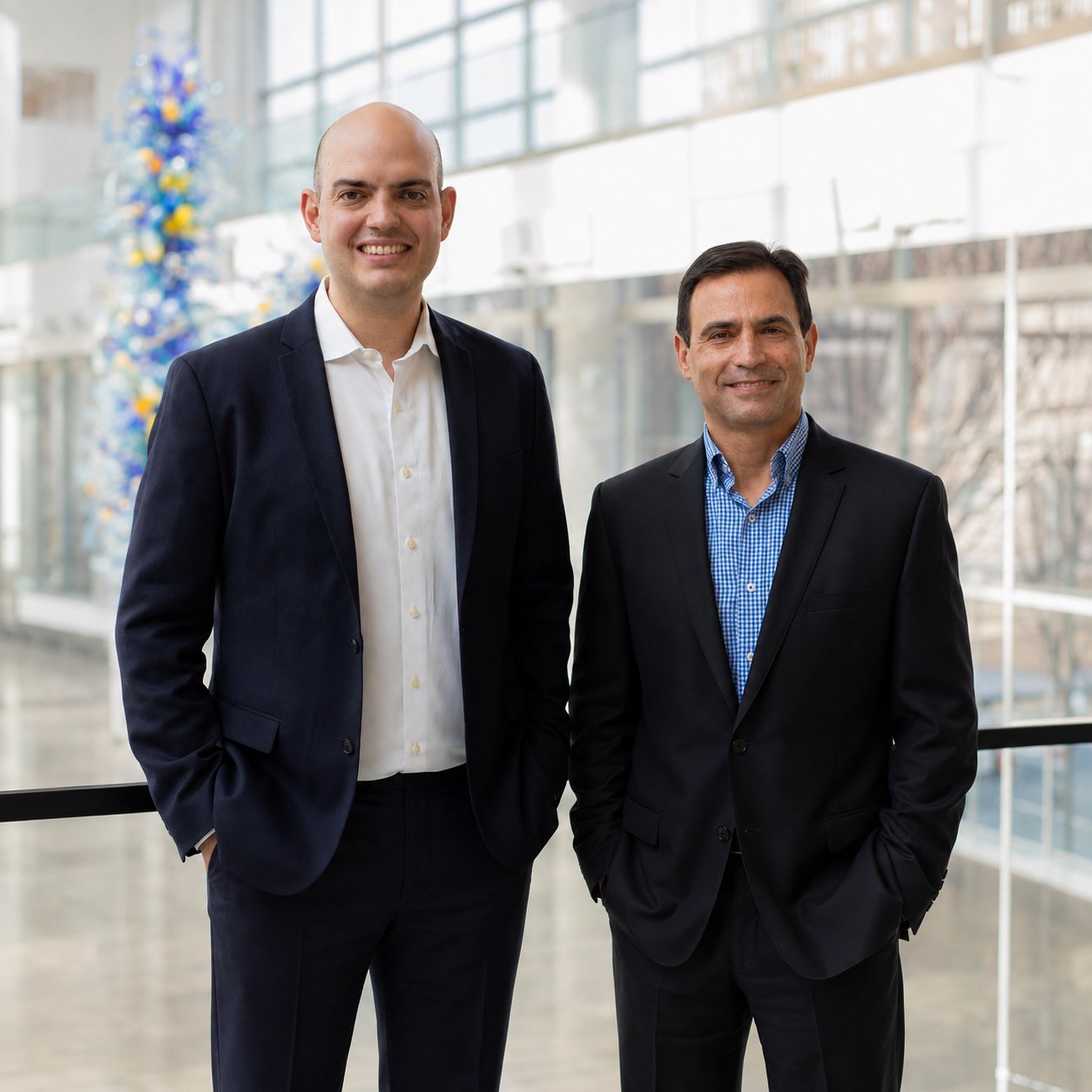 Andre Calmon & Michael Oxman standing together in S