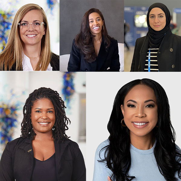 Five headshots of women in the Ti:GER program at the Georgia Tech Scheller College of Business.